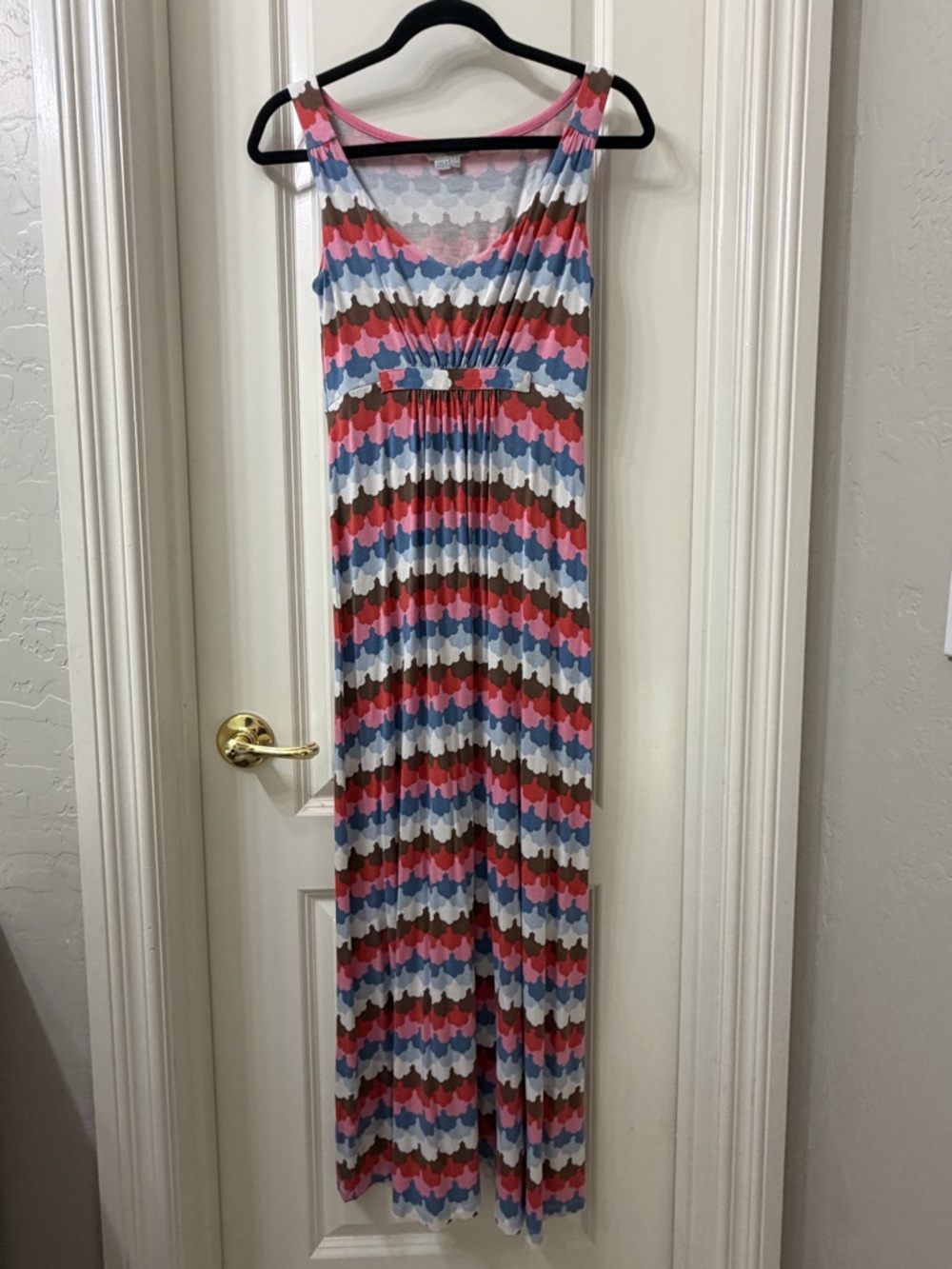 Boden Pink and Light Blue Cloud-Print Maxi Dress - Picture 2 of 6